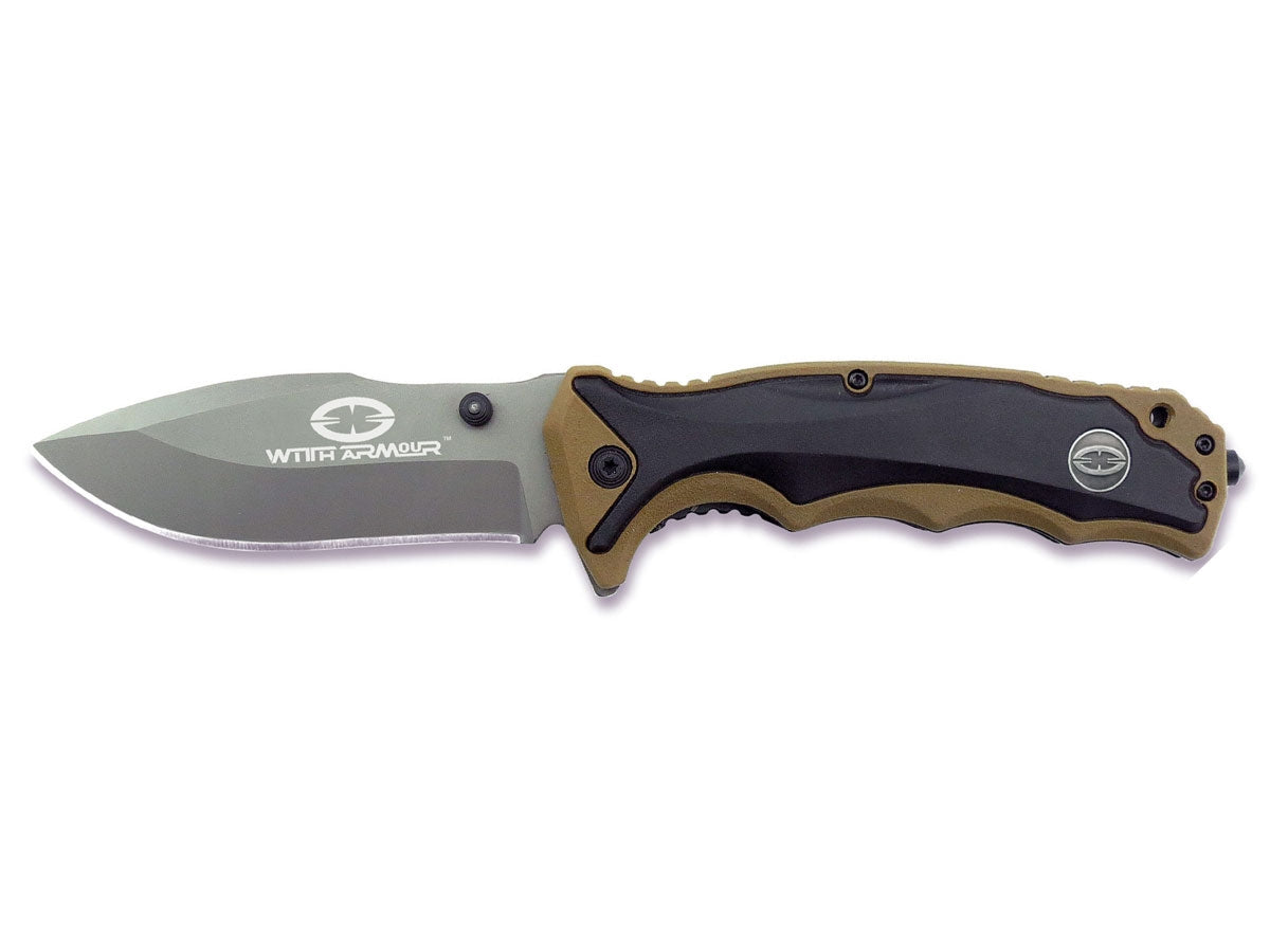 WithArmour Tiger Shark Tan WA-019TN – coltello tattico 440C bicolore tan-nero