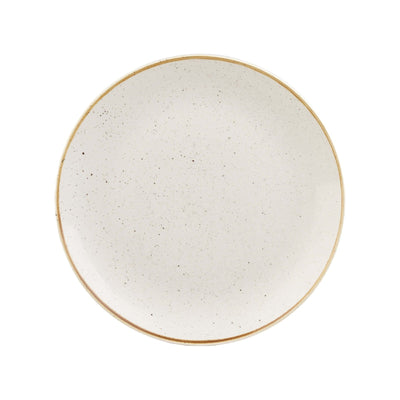 Churchill Stonecast Bianco Puntinato Piatto Piano Ceramica Ø 26 cm 12 Pezzi