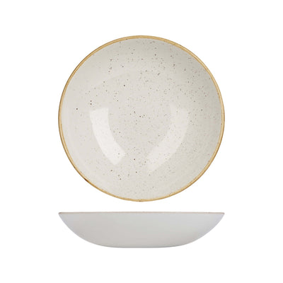 Churchill Stonecast Bianco Puntinato Piatto Fondo Ceramica Ø 24,8 cm 12 Pezzi