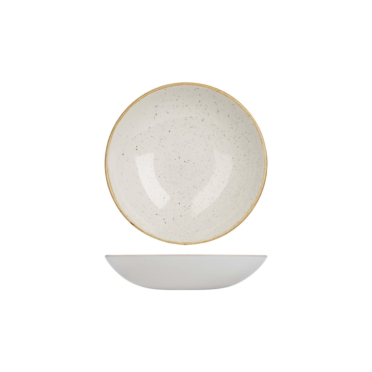 Churchill Stonecast Bianco Puntinato Piatto Fondo in Ceramica 18,2 cm 12 Pezzi