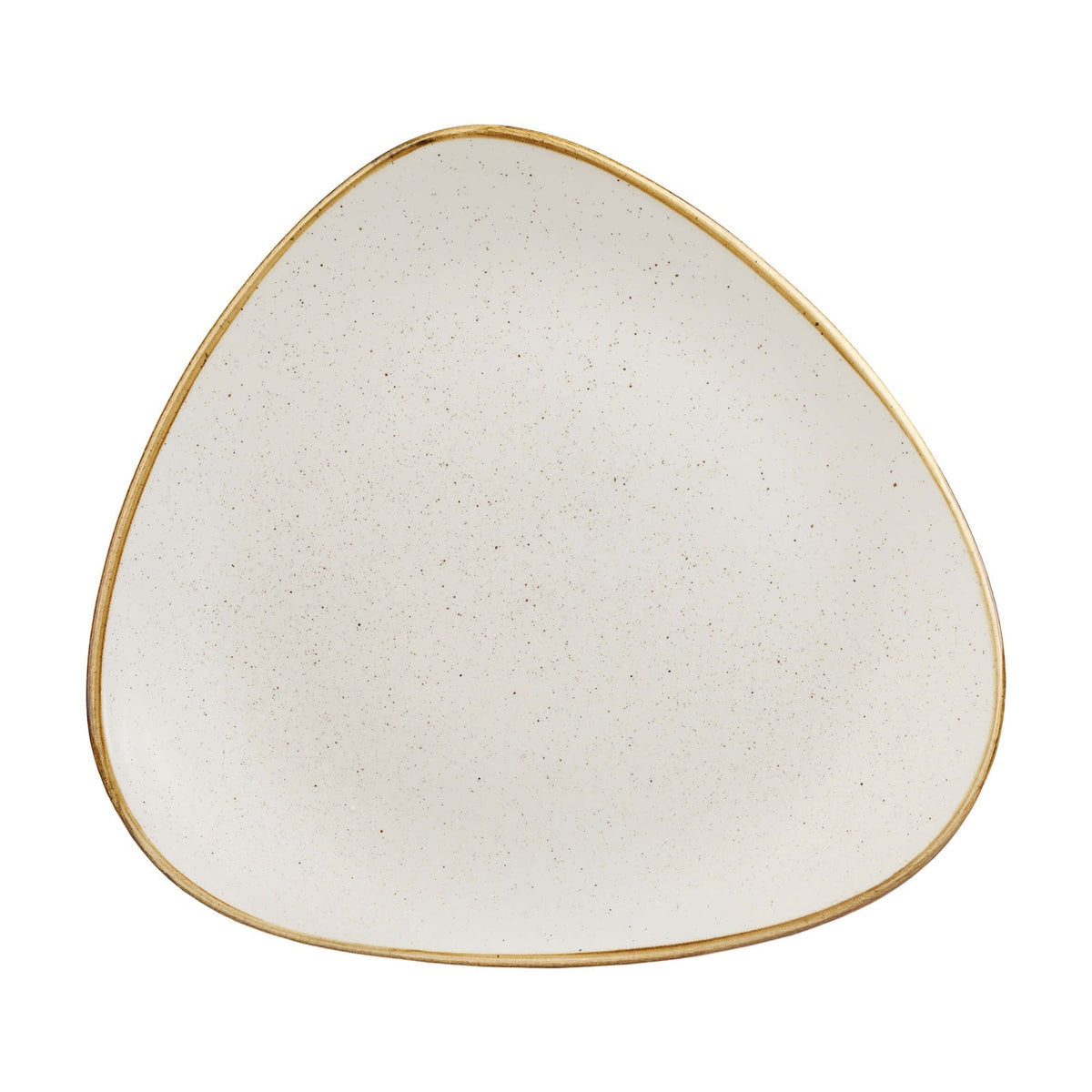 Churchill Stonecast Bianco Puntinato Piatto Piano Triangolare in Ceramica 31,1 cm 6 Pezzi