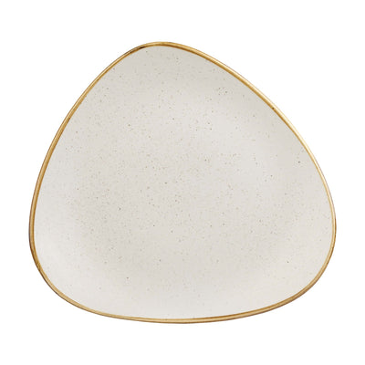 Churchill Stonecast Bianco Puntinato Piatto Piano Triangolare in Ceramica 31,1 cm 6 Pezzi