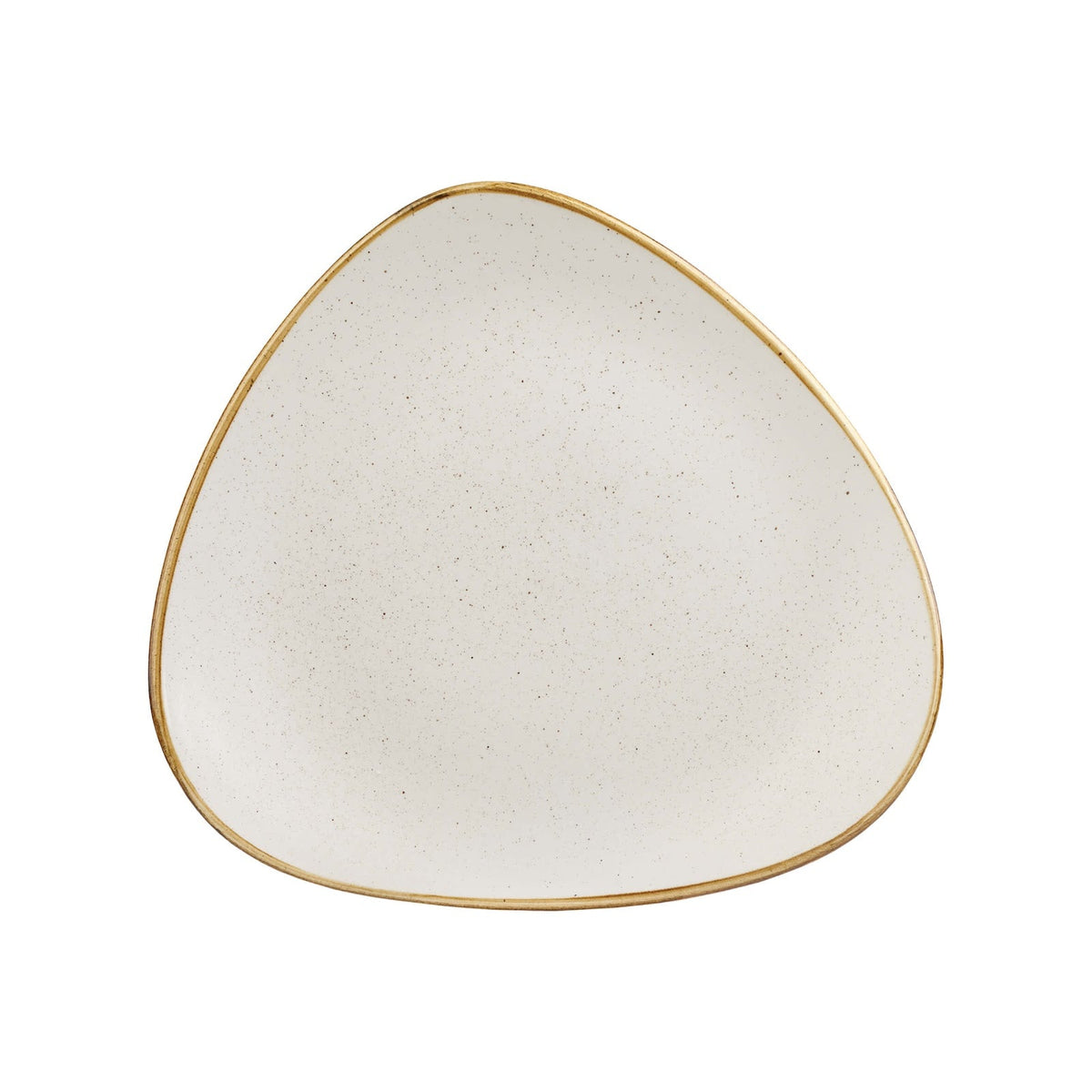 Churchill Stonecast Bianco Puntinato Piatto Piano Triangolare in Ceramica 26,5 cm 12 Pezzi
