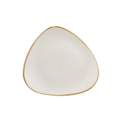 Churchill Stonecast Bianco Puntinato Piatto Piano Triangolare in Ceramica 22,9 cm 12 Pezzi