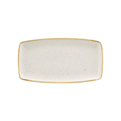Churchill Stonecast Bianco Puntinato Vassoio Rettangolare in Ceramica 29,5x15 cm 12 Pezzi