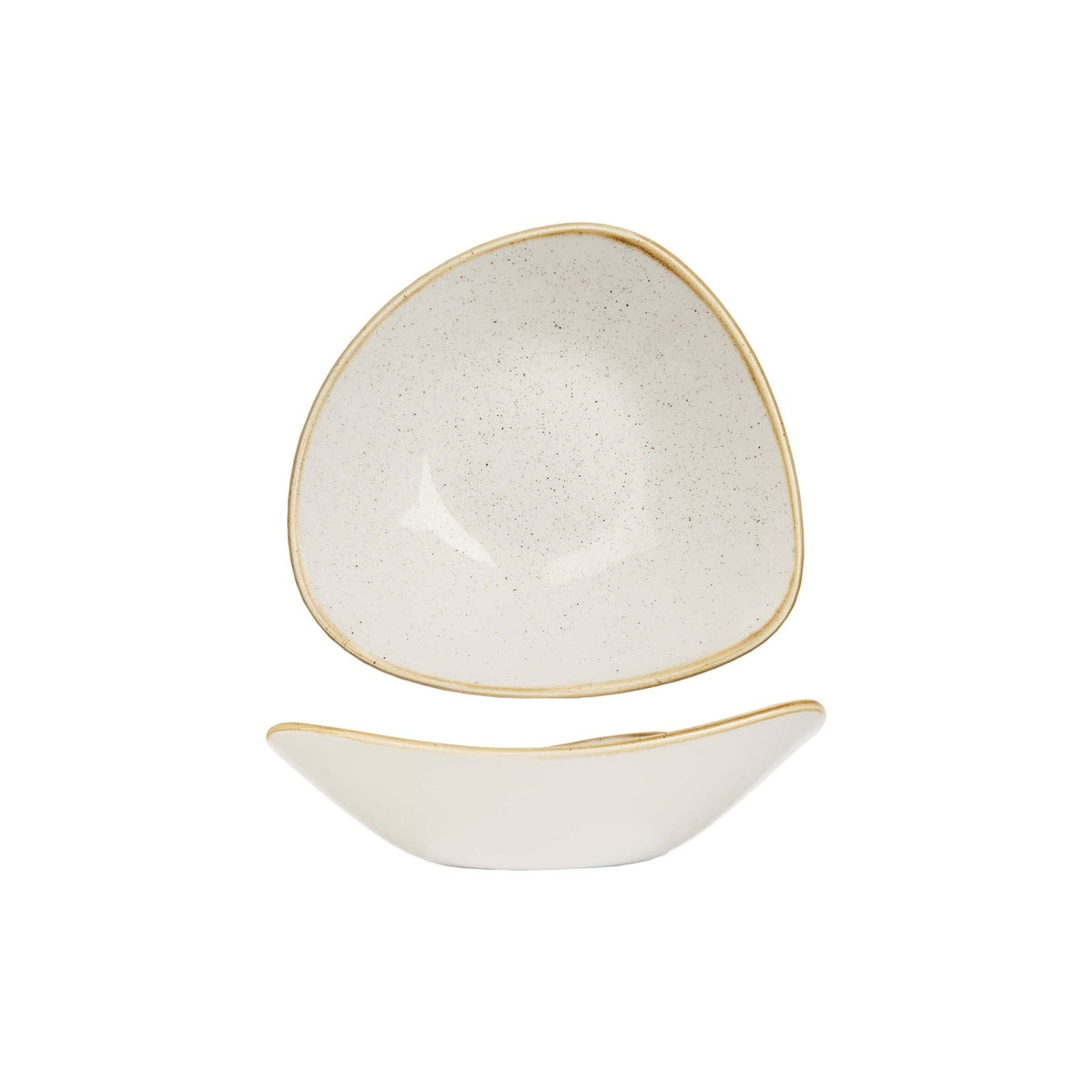 Churchill Stonecast Bianco Puntinato Piatto Fondo Coppa Triangolare in Ceramica 18,5 cm 12 Pezzi