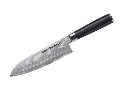 Samura Damascus Santoku C/Alveoli (Santoku knife hollow ground) Cm.18 SD-0094