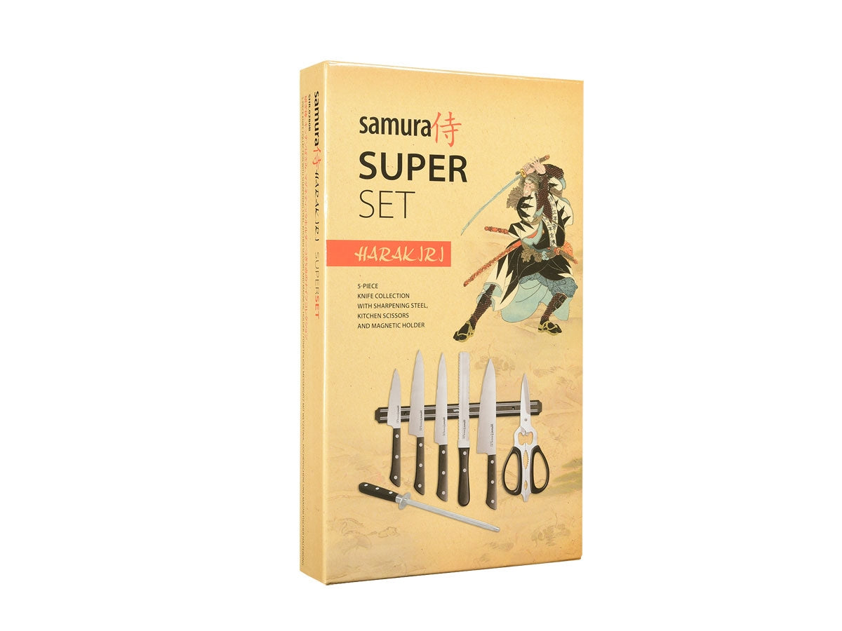 Samura Harakiri Super SET8PZ(5COLTELLI-FORBICE-ACCIARINO-SUPPORTO)Black SHR-280B - foto 2