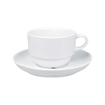 Gural Delta Tazza Tè Impilabile Porcellana Bianca 17 cl 12 Pezzi