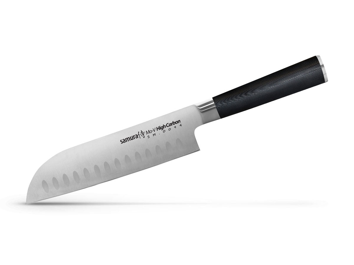 Samura Mo-V Santoku C/Alveoli (Santoku knife hollow ground) Cm.18 SM-0094