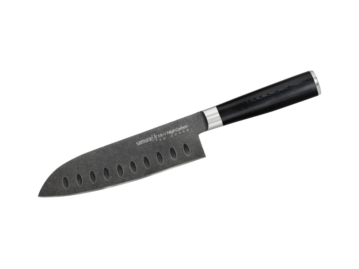 Samura Mo-V Stonewash Santoku (Santoku knife hollow ground) Cm.18 SM-0094B