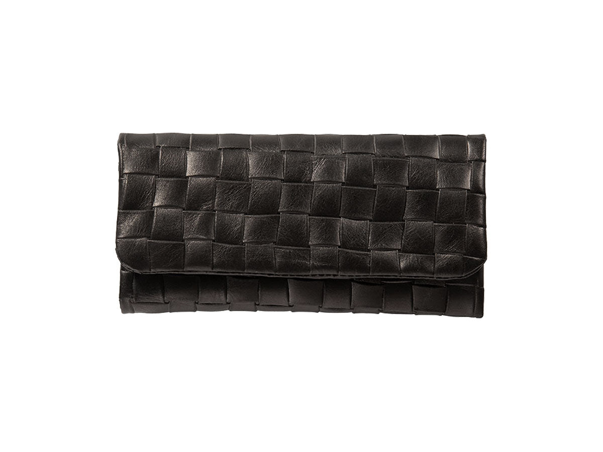 Borsa portatabacco Mestango Blocks 2018 in pelle nera con chiusura magnetica