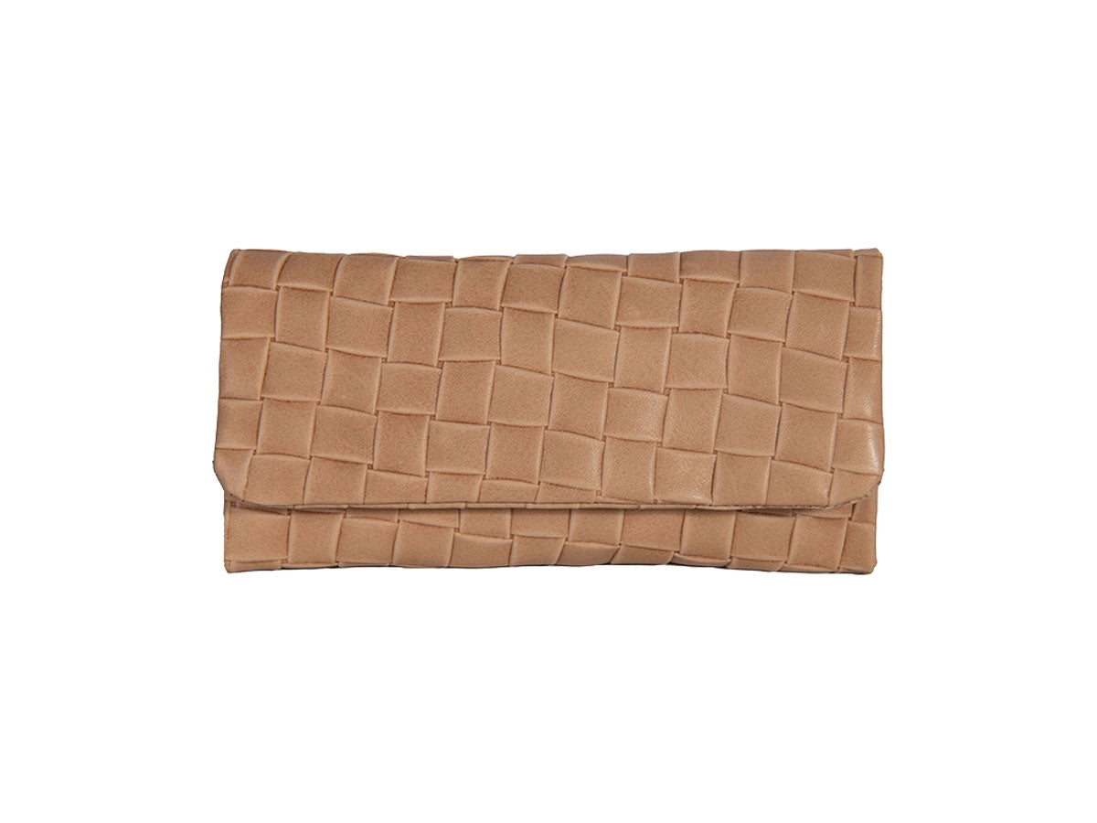 Borsa portatabacco Mestango Blocks 2018 in pelle beige con chiusura magnetica