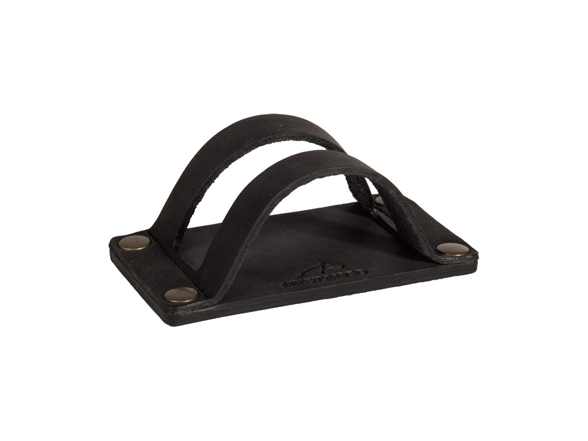 Portabiglietti da visita Mestango 2222 in cuoio nero artigianale, 9x5x4h cm