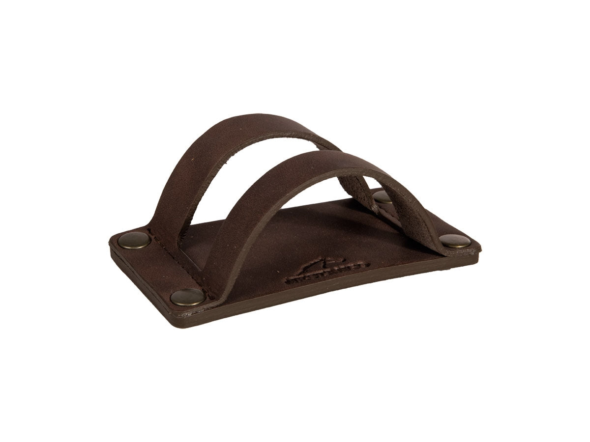 Portabiglietti da visita Mestango 2222 in cuoio marrone artigianale, 9x5x4h cm