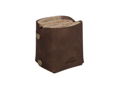 Portapenne Mestango 2221 in cuoio marrone artigianale, 7x7x9h cm