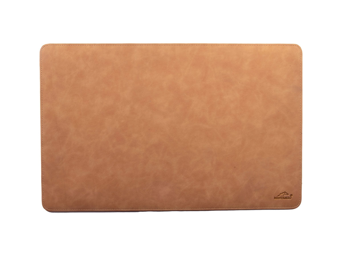 Sottomano da scrivania Mestango 2220 in cuoio beige artigianale, 55x35 cm