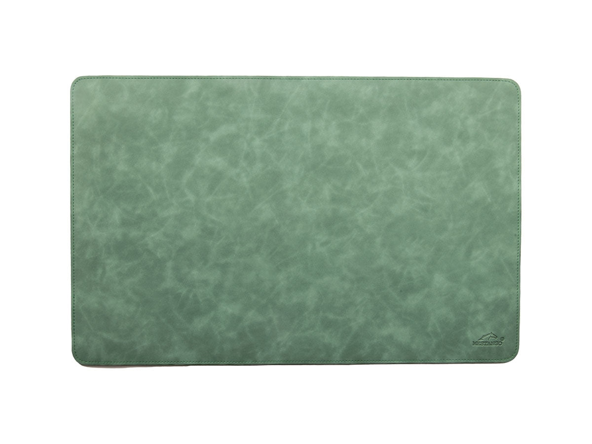 Sottomano da scrivania Mestango 2220 in cuoio verde artigianale, 55x35 cm