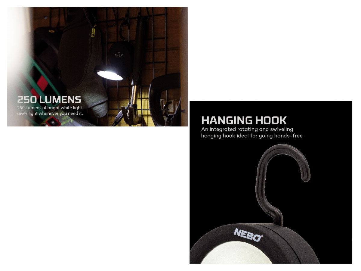 NEBO ANGLE LIGHT LANTERN - angolazione 90 gradi con clip magnetica