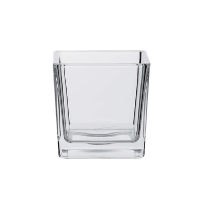 Vaso Portacandele Cubo in Vetro Spesso 10x10 cm H 10 cm