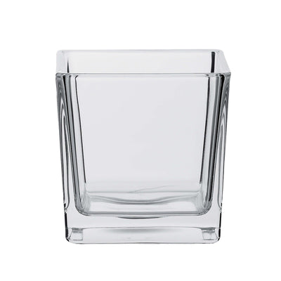 Vaso Portacandele Cubo in Vetro Spesso 12x12 cm H 12 cm