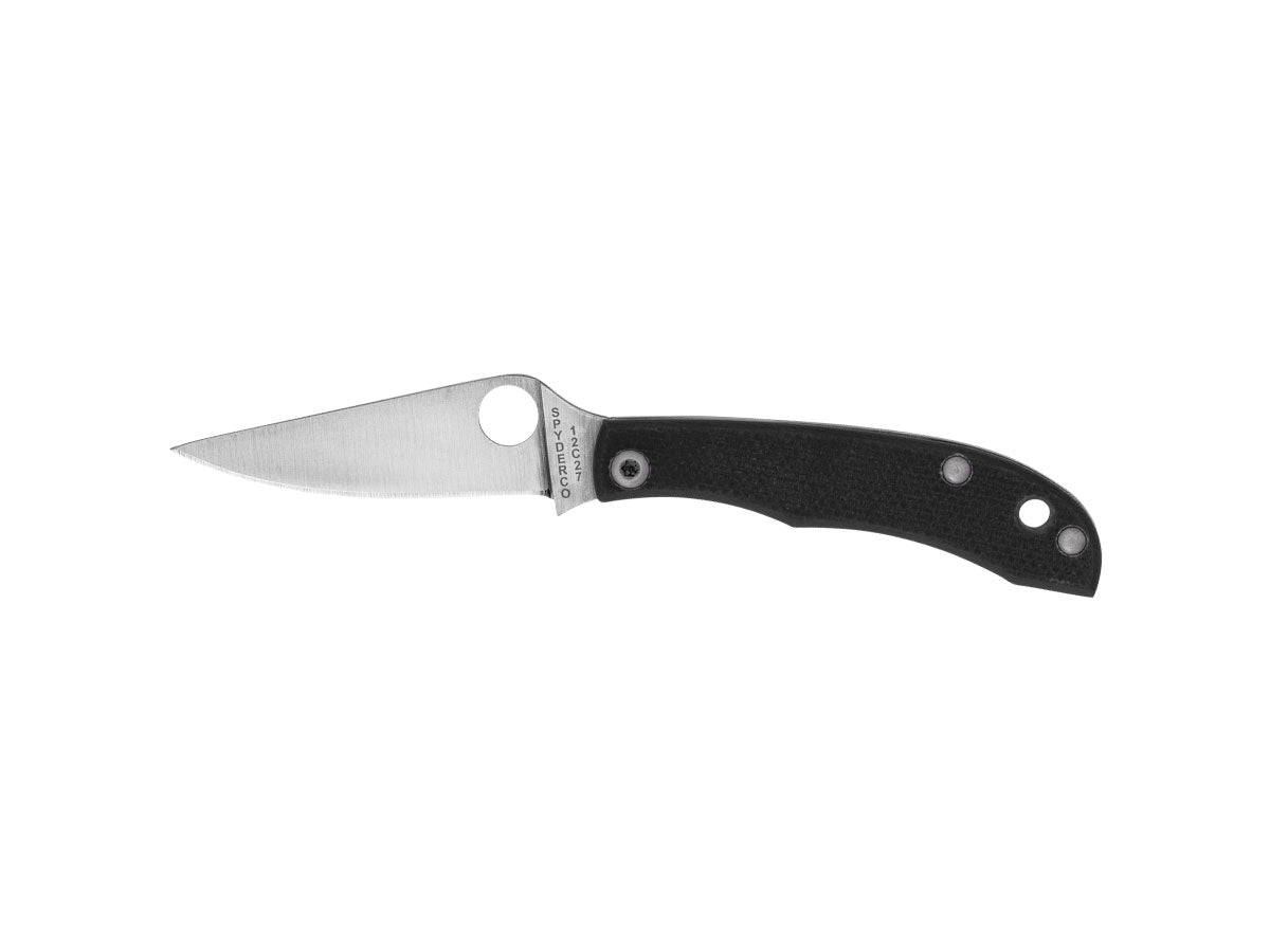Spyderco Honeybee C137GBKP slipjoint lama 3Cr13, guancette G-10 nero con Trademark Round Hole