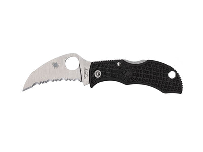 Spyderco Manbug MBKHBS lama Hawkbill VG-10 SpyderEdge seghettata, manico FRN nero, Back Lock
