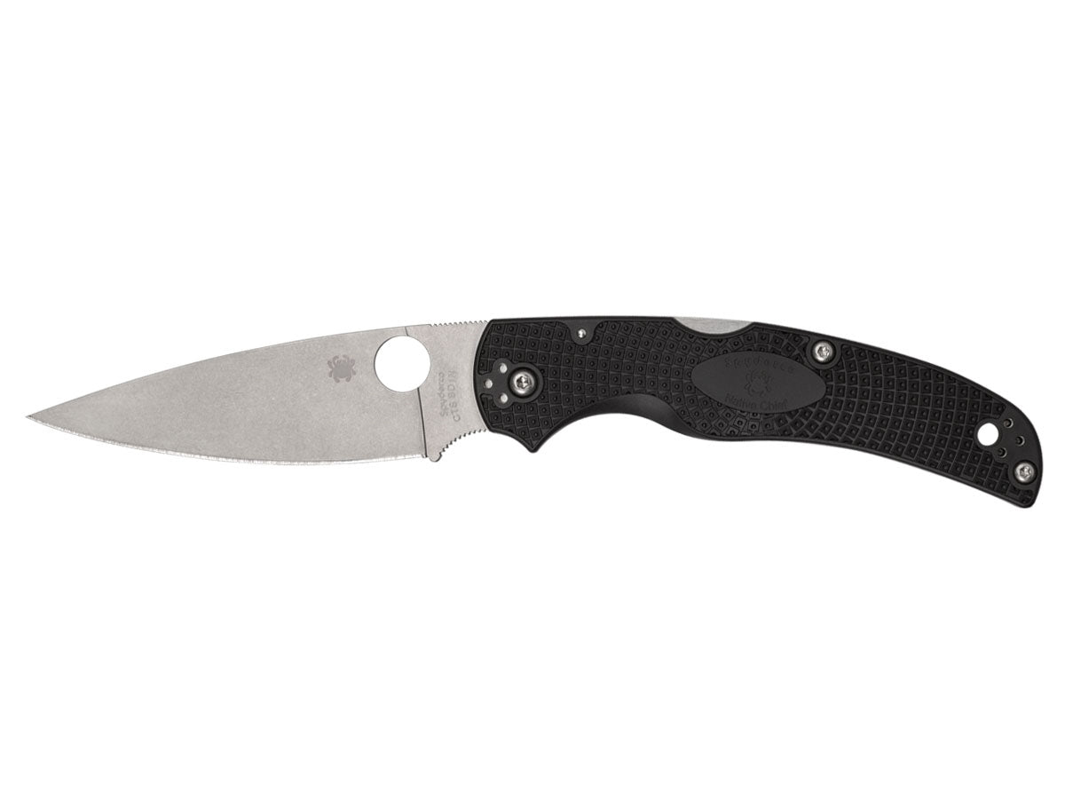 Spyderco Native Chief C244PBK FRN Bi-Directional Texture lama piatta nera - vista principale