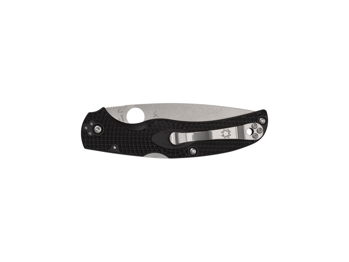 Spyderco Native Chief C244PBK FRN Bi-Directional Texture lama piatta nera - dettaglio lama