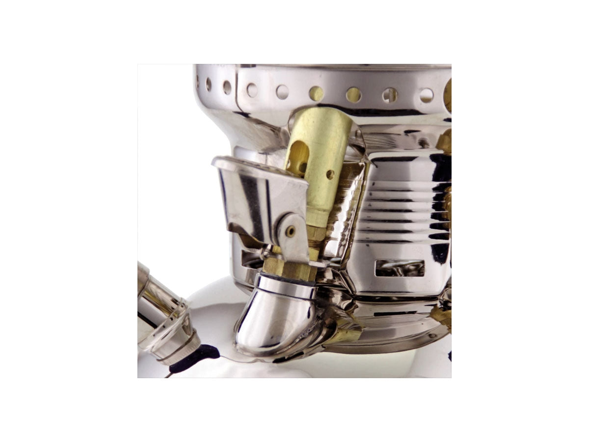 Petromax HK500 Chrome dettaglio cilindro vetro Schott