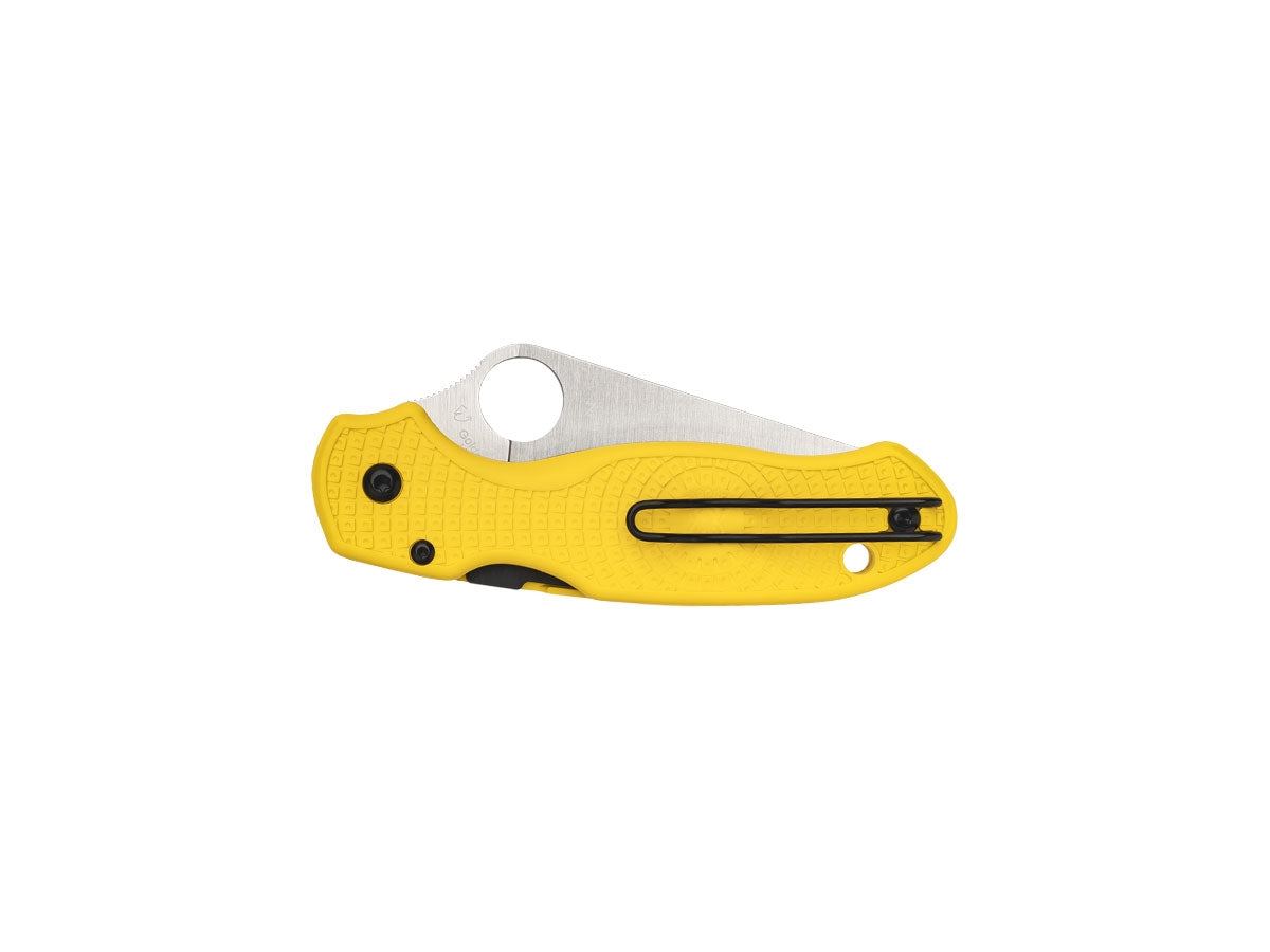 Spyderco Para 3 Salt C223PYL dettaglio lama MagnaCut e manico FRN giallo