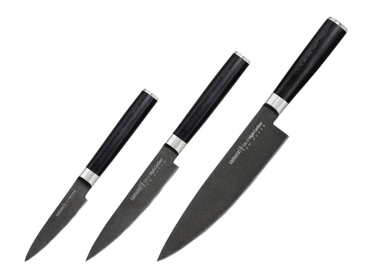 Samura Mo-V Stonewash Set 3 Pz (CUOCO-FILETTARE-SPELUCCHINO) SM-0230B