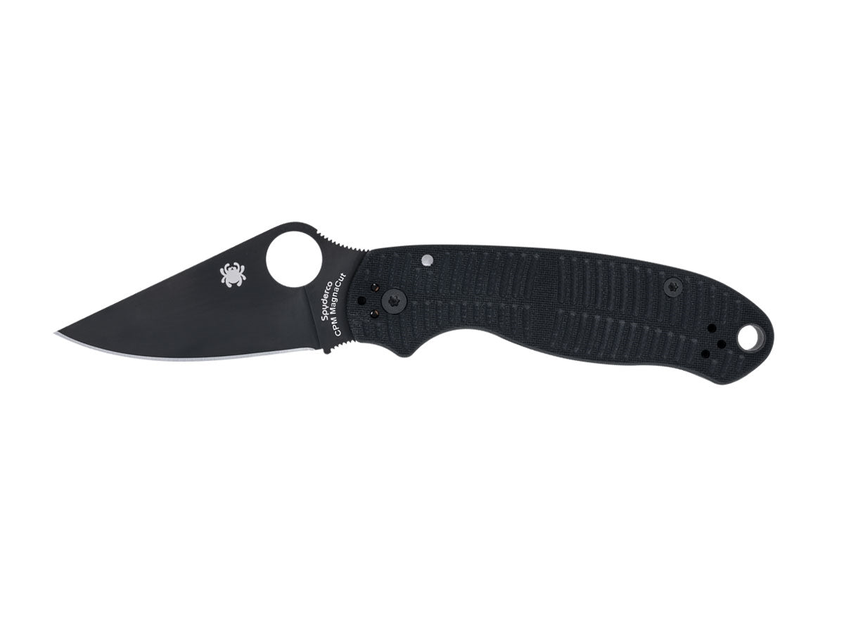 Spyderco Para 3 Salt C223GMCBKP lama CPM MagnaCut DLC, manico G-10 peel-ply nero