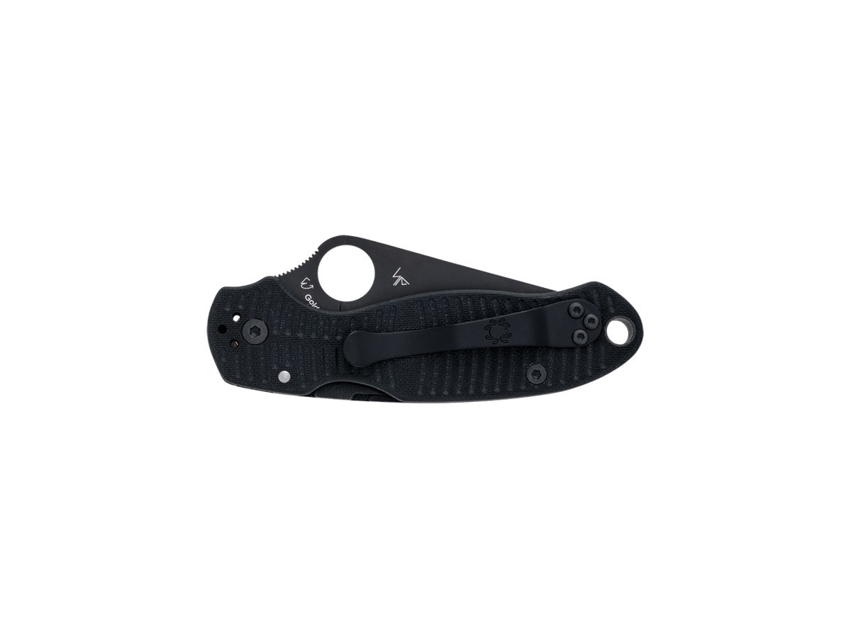 Spyderco Para 3 Salt C223GMCBKP dettaglio lama MagnaCut DLC e G-10 peel-ply