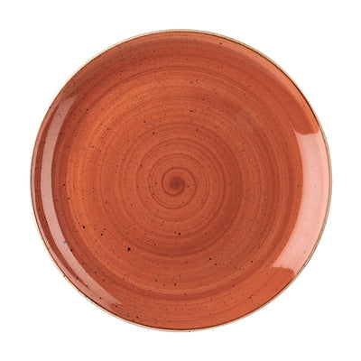 Churchill Stonecast Arancio Mattone Puntinato Piatto Piano Ø 28,8 cm 12 Pezzi