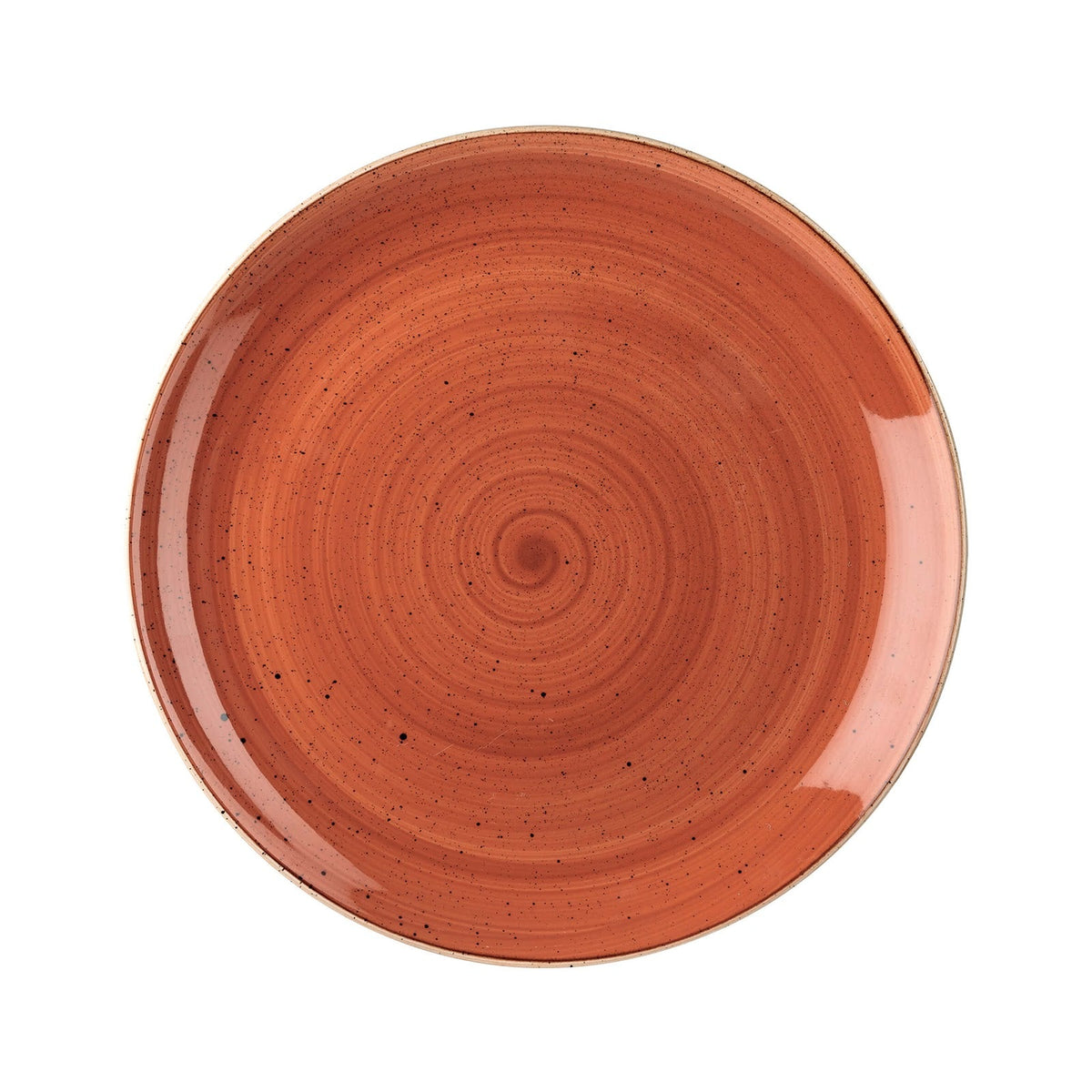 Churchill Stonecast Arancio Mattone Puntinato Piatto Piano Ø 26 cm 12 Pezzi