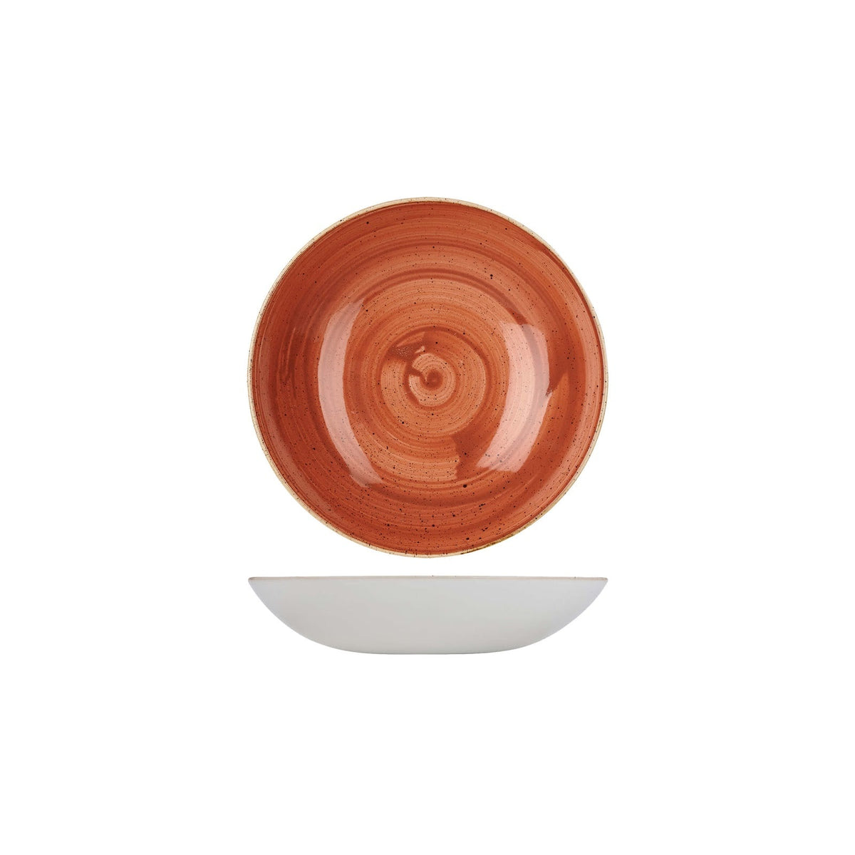 Churchill Stonecast Arancio Mattone Puntinato Piatto Fondo Ø 18,2 cm 12 Pezzi