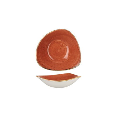Churchill Stonecast Arancio Mattone Puntinato Piatto Fondo Triangolare Ø 15,3 cm 12 Pezzi