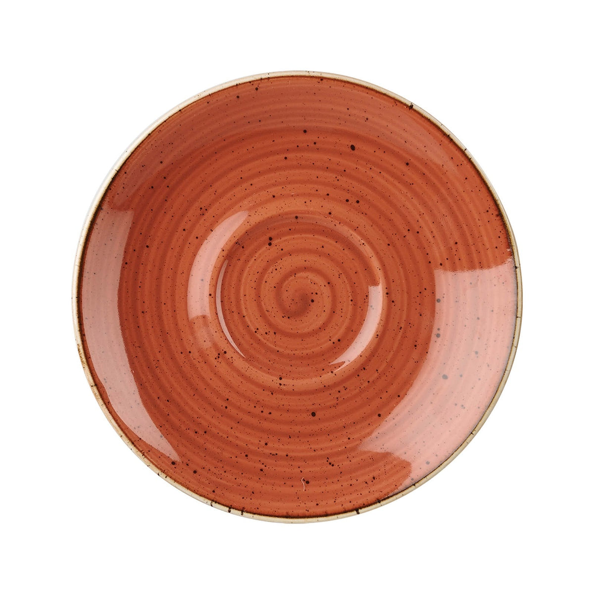 Churchill Stonecast Arancio Mattone Puntinato Piattino per Tazza Tè Ø 15,6 cm 12 Pezzi