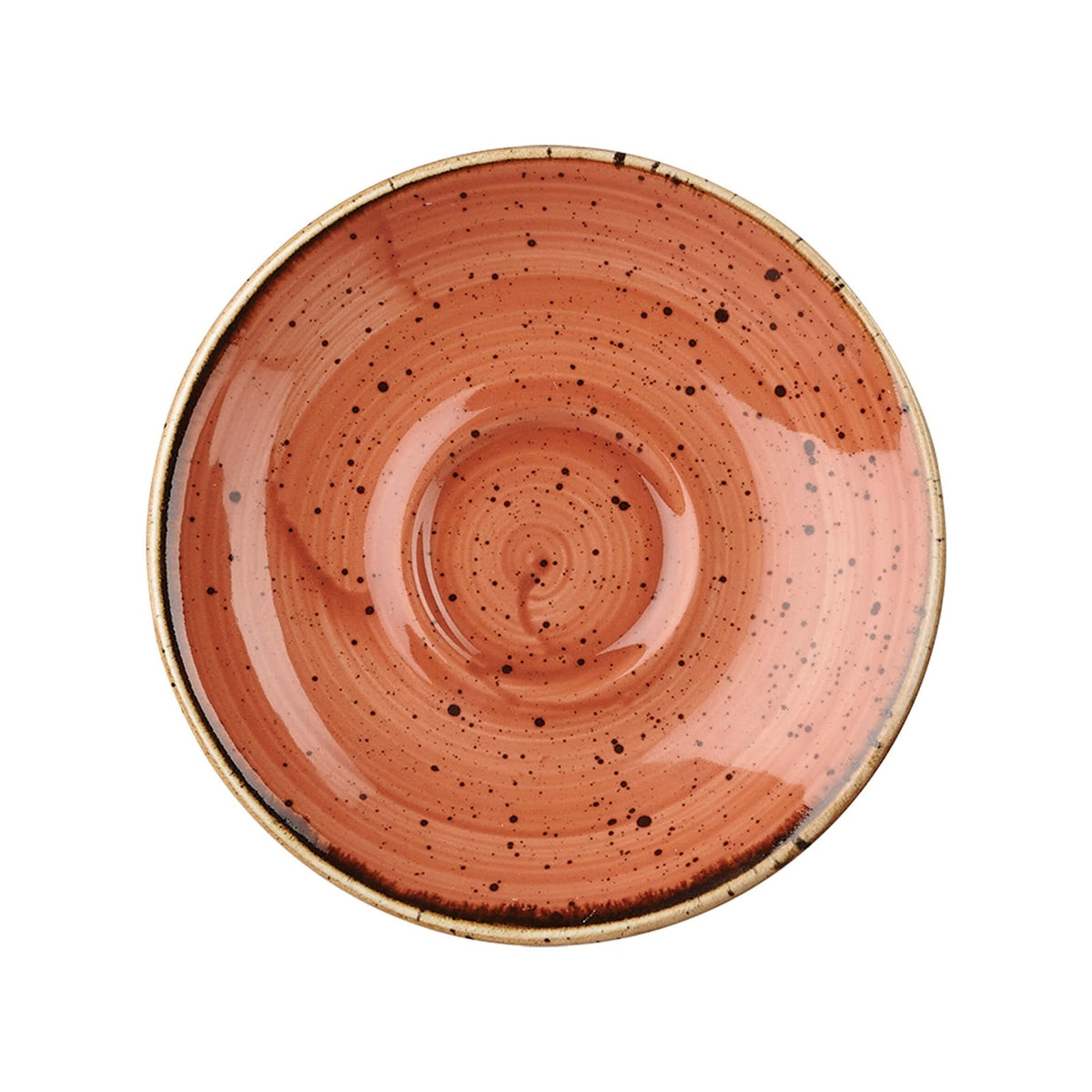 Churchill Stonecast Arancio Mattone Puntinato Piattino per Tazzina Caffè Ø 11,8 cm 12 Pezzi