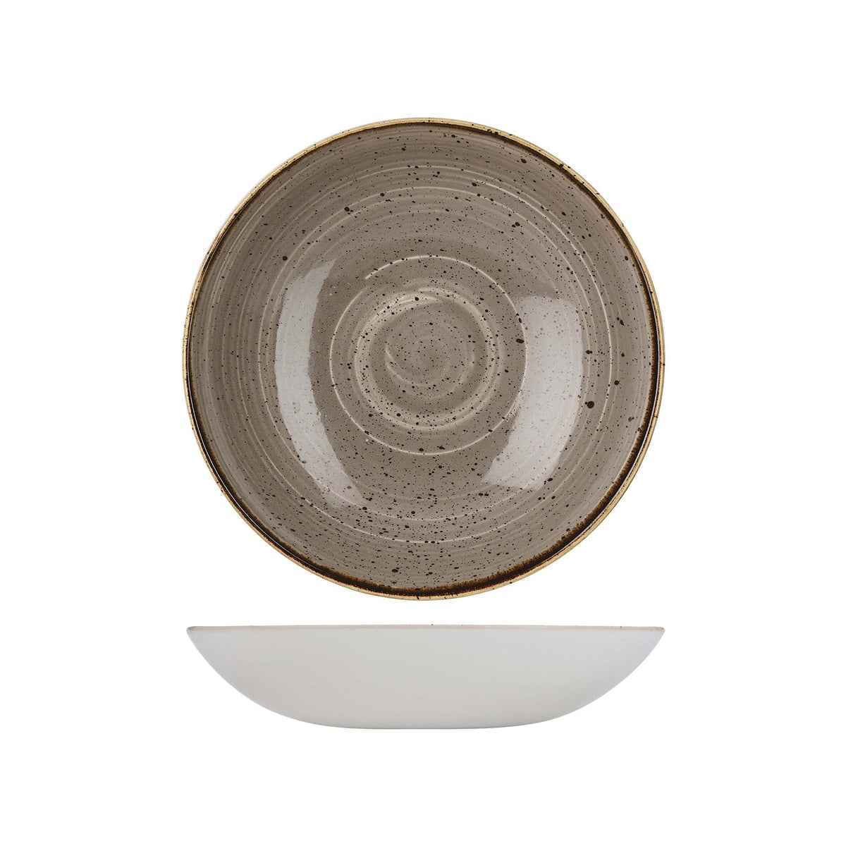 Churchill Stonecast Grigio Puntinato Piatto Fondo Ø 24,8 cm 12 Pezzi