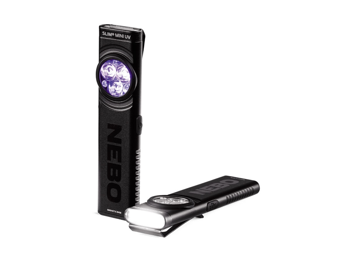 NEBO SLIM MINI UV 2-in-1 torcia ricaricabile 150 lumen LED con luce UV NE1005
