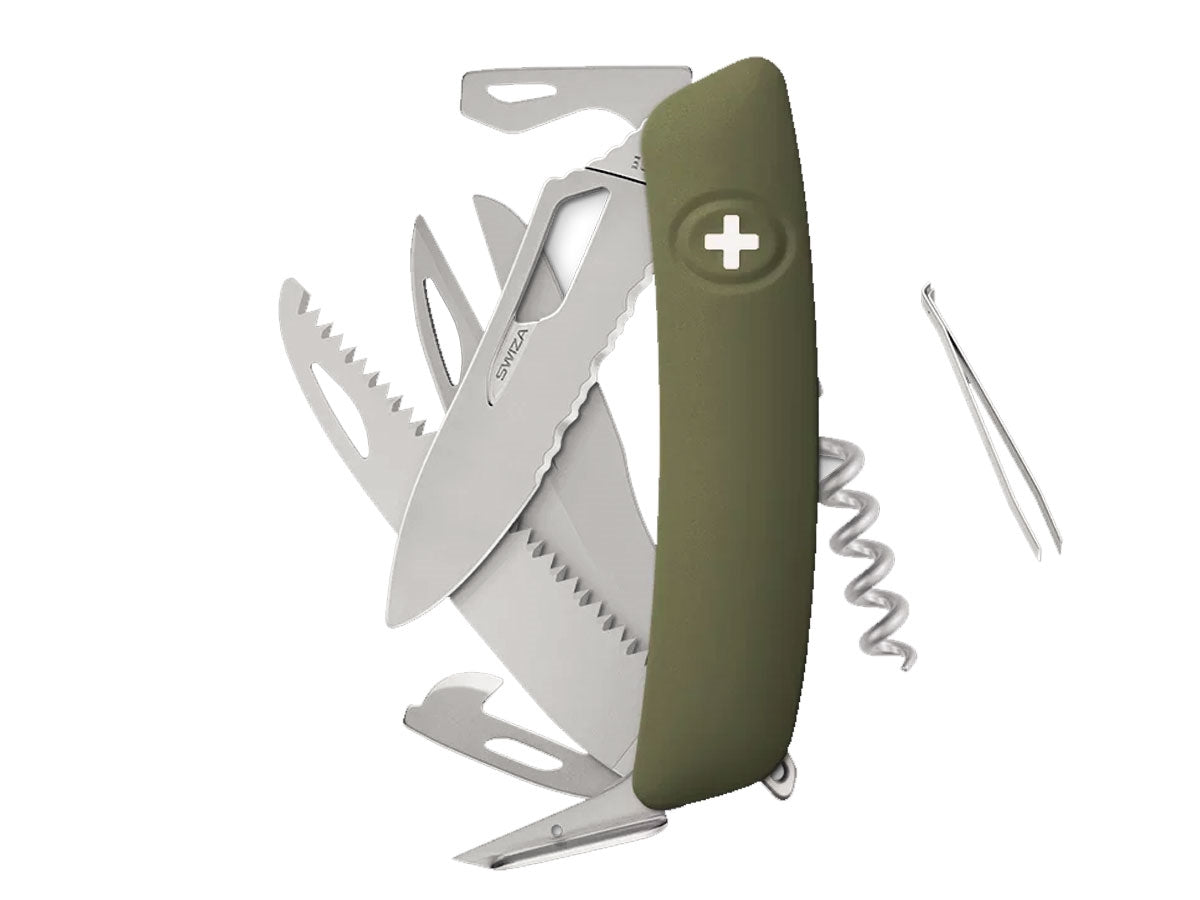 Swiza SH09TR Am Saw & Scissors Wavy Edge Olive (KST.0136.1050)