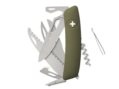 Swiza SH09TR Am Saw & Scissors Wavy Edge Olive (KST.0136.1050)