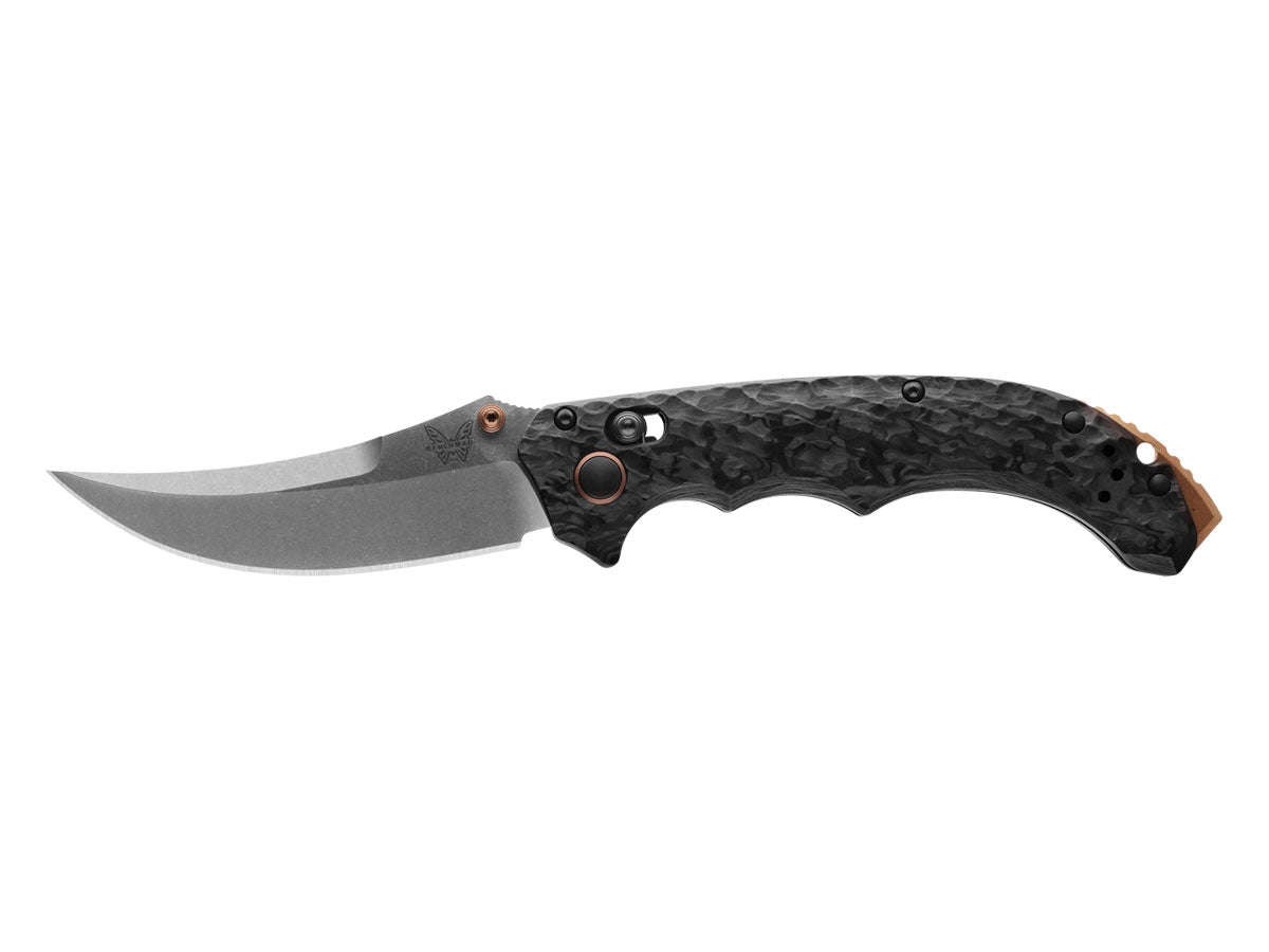 Benchmade Mini Bedlam 865-02 Marbled Carbon Fiber Plain