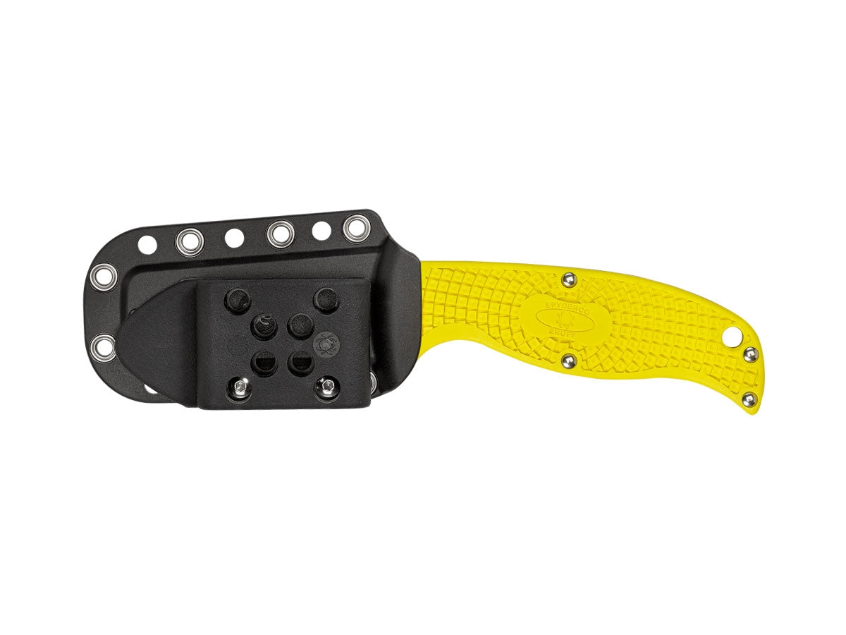 Spyderco Enuff Salt FB31SYL dettaglio lama Sheepfoot H-2 e manico FRN giallo