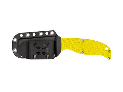 Spyderco Enuff Salt FB31SYL dettaglio lama Sheepfoot H-2 e manico FRN giallo