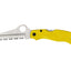 Spyderco Saver Salt C118SYL rescue lama H-2 seghettata, foro rotondo 14 mm, FRN giallo alta visibilità