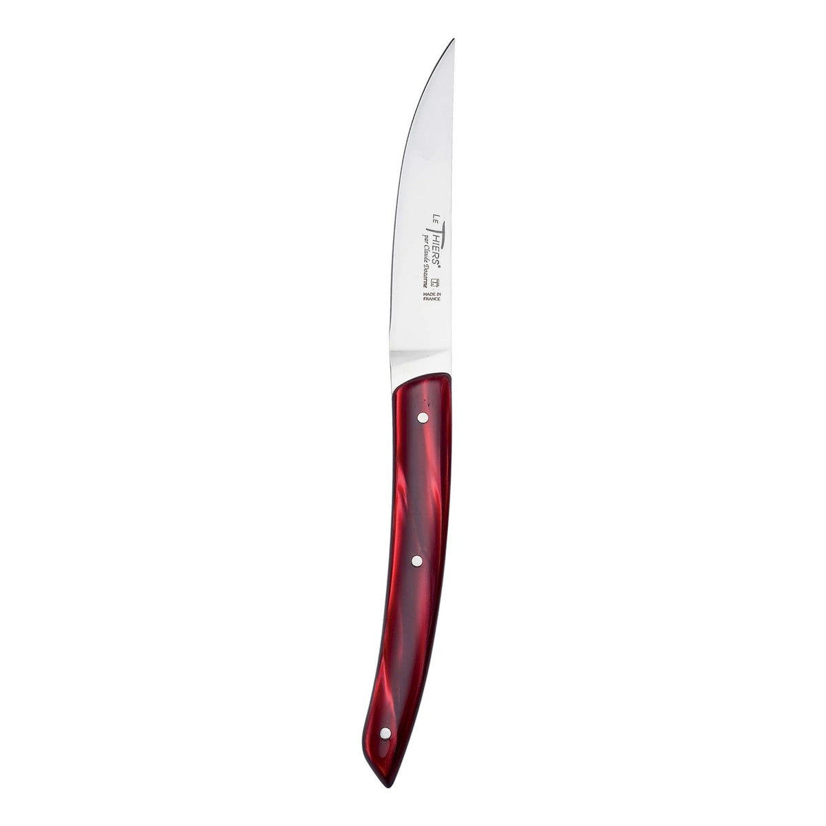 Le Thiers Coltello Bistecca Manico Corno Bordeaux 5 Pezzi