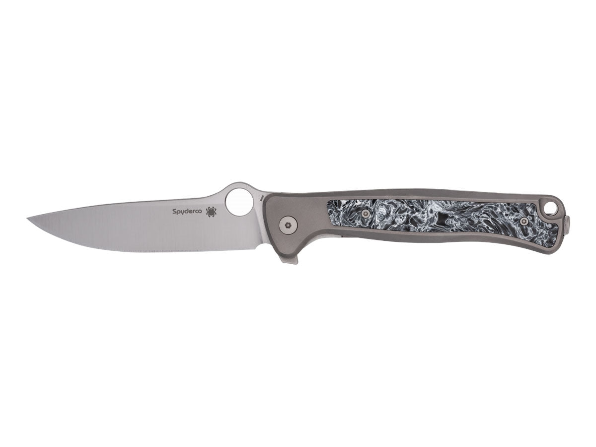 Spyderco SLYM C271TIP manico titanio, lama M390 stonewash punta drop-point